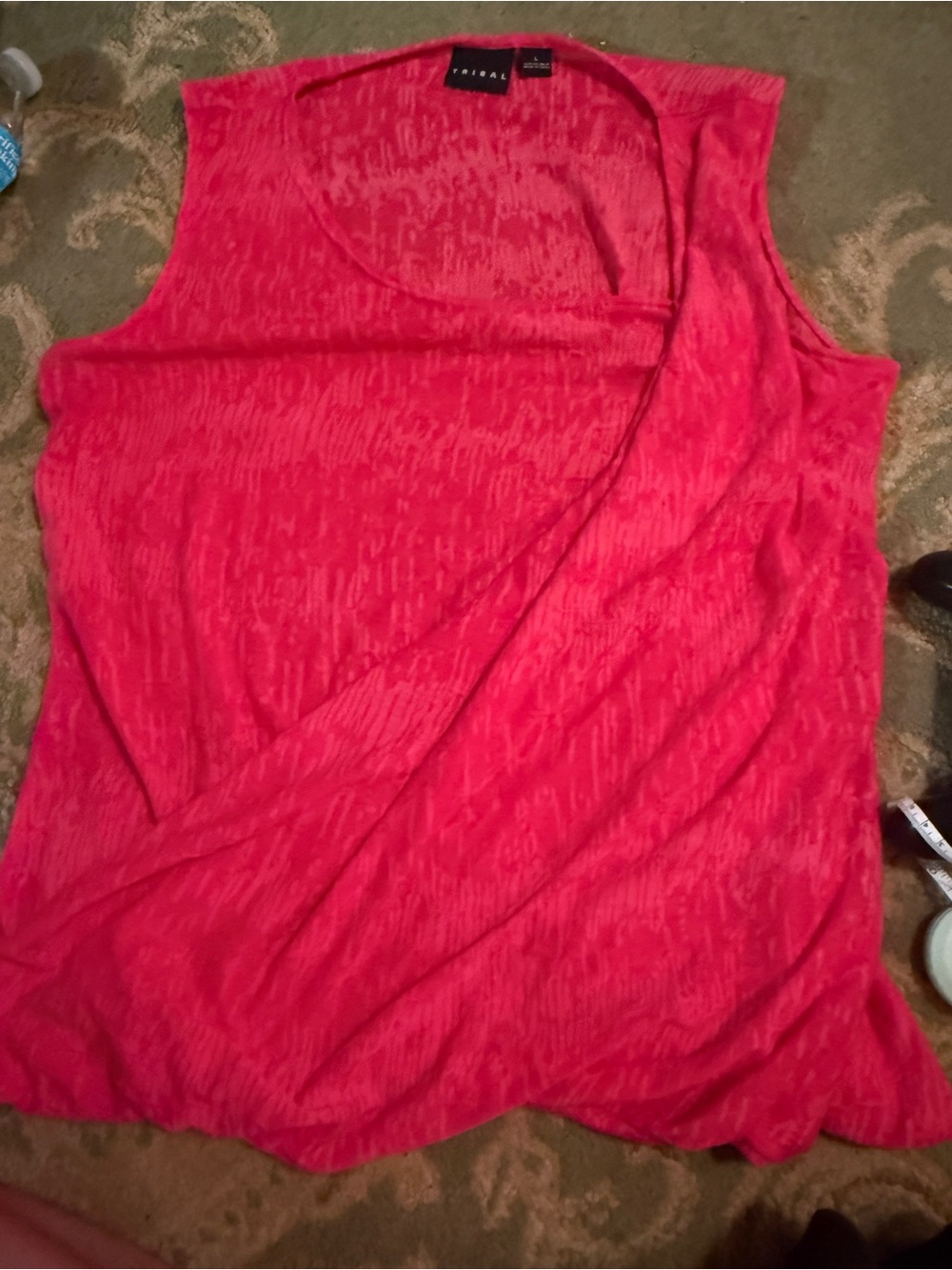 Tribal burnout hot pink tank top size L